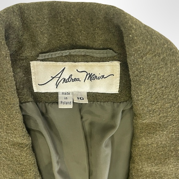 Vintage Andrea Marin Olive Green Fall/Winter Blazer size 10 - Picture 4 of 4